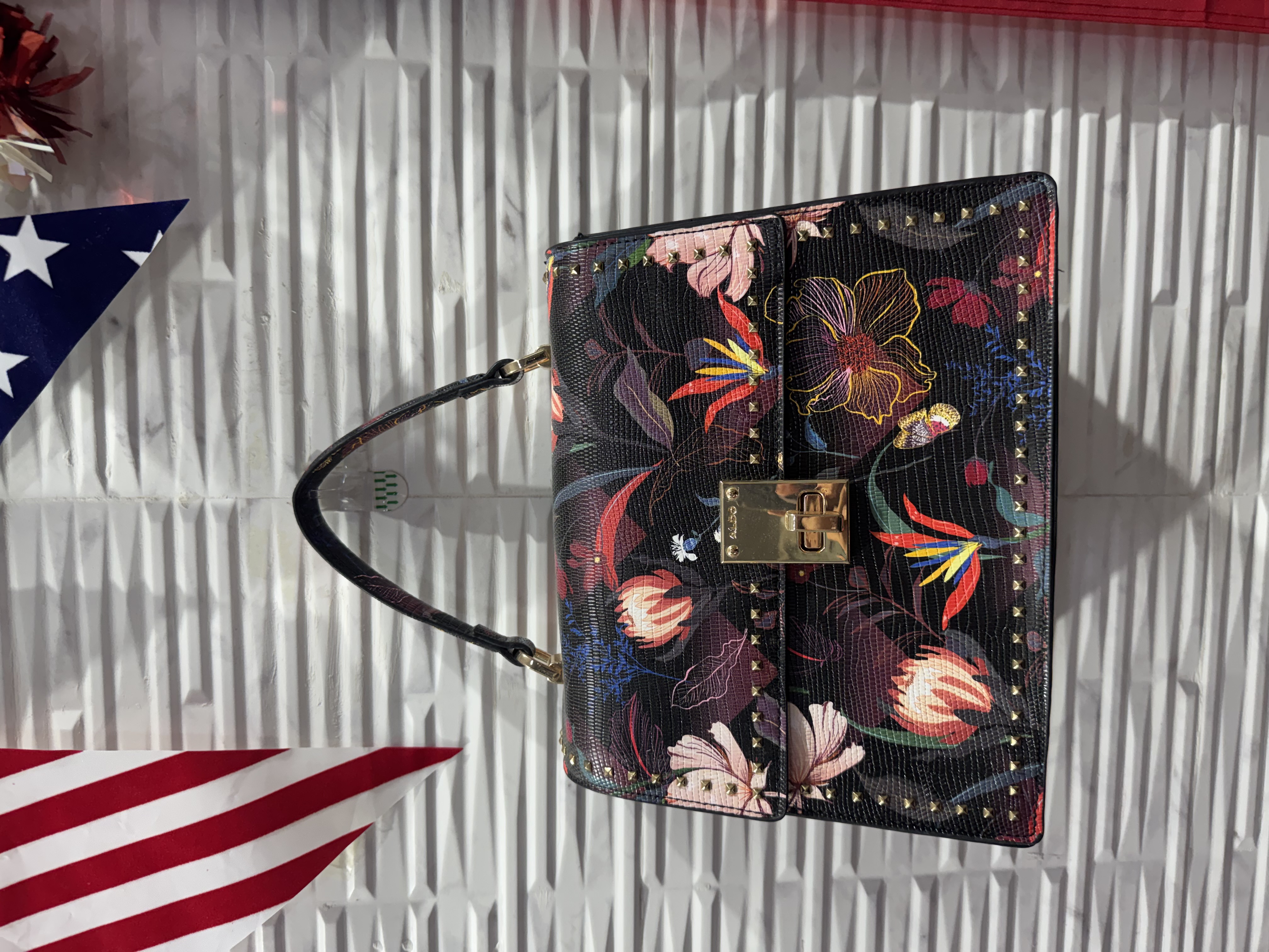 Bolso Aldo Negro Flores